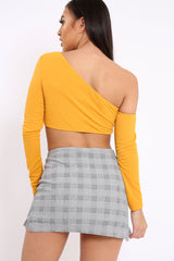 Mustard Asymmetric Crop Top - Nicki