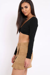 Black Asymmetric Crop Top - Nicki