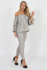 Blue and Nude Lace Two Piece - Nicole