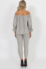 Blue and Nude Lace Two Piece - Nicole