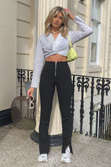 White Splice Stripe Wrap Shirt - Brenna