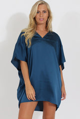 Navy Kimono Style Oversized Dress - Nicolette
