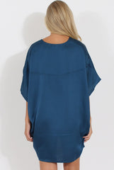 Navy Kimono Style Oversized Dress - Nicolette