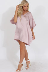 Mauve Kimono Style Oversized Dress - Nicolette