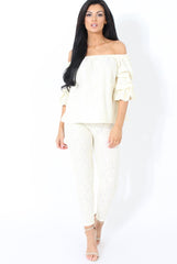 Cream Lace Two Piece - Nicole