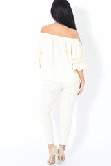 Cream Lace Two Piece - Nicole