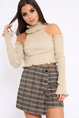 Stone Halter Neck Frill Jumper - Niley