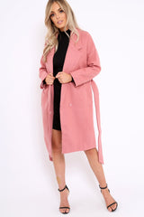 Pink Long Duster Coat - Nina