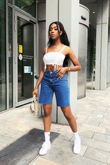 White Slinky Ruched Detail Crop Top - Bellah