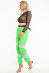 Green Reflective Belted Trousers - Gennie
