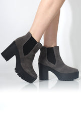 Norma Grey Suede Ankle Boots