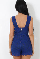 Yarna Blue Mesh Cut Out Playsuit