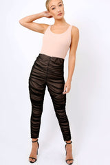 Nude & Black Ruched Jumpsuit - Anya