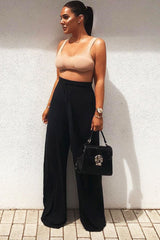 Nude Ribbed Stretchy Crop Top -Layna