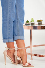 Nude Patent Pointed Toe Barely There Heels - Berklee