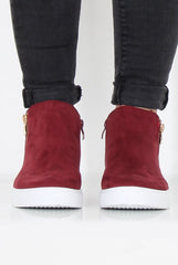 Wine Suede High Top Trainers - Nya