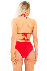 Red Heart Detail High Waist Bikini - Franki