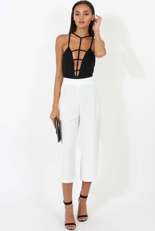 White Side Slit Culottes - Odette
