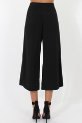 Black Side Slit Culottes - Odette