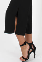Black Side Slit Culottes - Odette
