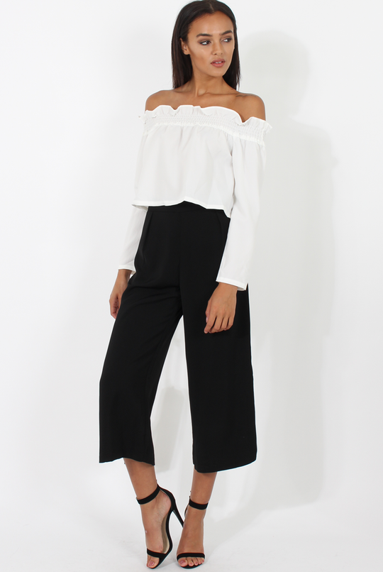 Black Side Slit Culottes - Odette