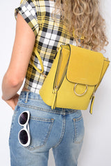 Mustard Multi Way Adjustable Ring Front Bag - Olina