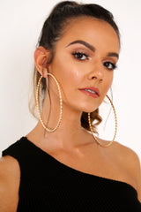 Gold Twist Oversized Gold Hoop Earrings - Oliviagrace
