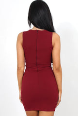Ollie Wine Cut Out Bodycon Dress