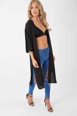 Black Embroidered Kimono - Regan