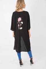 Black Embroidered Kimono - Regan