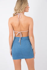 Nude Floral Mesh Swimsuit - Ashlyn