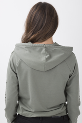 Khaki Distressed Hoodie - Kiera