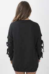 Black Tie Sleeve Detail Jumper Dress - Gina