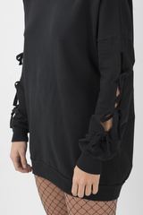 Black Tie Sleeve Detail Jumper Dress - Gina