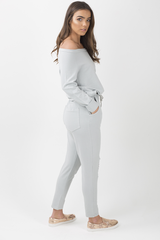 Grey Bardot Distressed Jumpsuit - Bethan