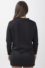 Black 'Rock And Roll' Graphic Print Jumper Dress - Lottie