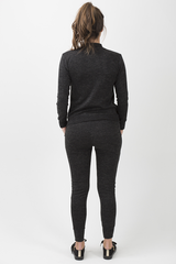 Charcoal Soft Cut Out Choker Neck Tracksuit - Lily