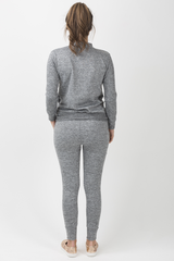 Grey Soft Cut Out Choker Neck Tracksuit - Lily