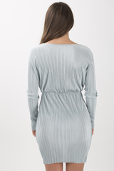 Mint Green Cross Over Pleated Dress - Blossom