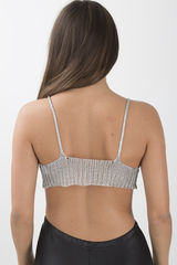 Silver Sheer Metallic Knit Bralet - Sadie