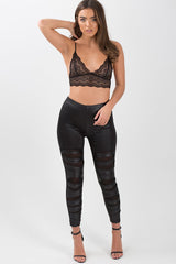 Black Sheer Lace Frill Bralet - Lucia