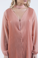 Pink Pleated Choker Playsuit - Mya