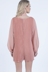 Pink Pleated Choker Playsuit - Mya