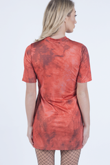 Orange Tiger Lace Up T-Shirt Dress - Brooke