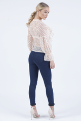 Indigo High Waisted Ripped Knee Skinny Jeans - Amara