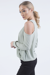 Mint Cold Shoulder Top - Elsie