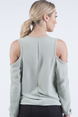 Mint Cold Shoulder Top - Elsie