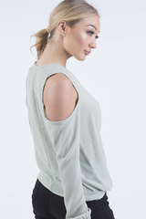 Mint Cold Shoulder Top - Elsie