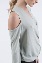 Mint Cold Shoulder Top - Elsie