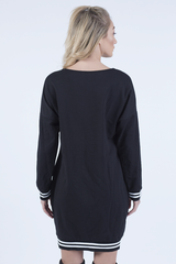 Black Lies Slogan Jumper Dress - Ellie
